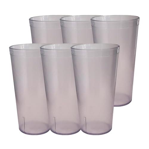 Party Outlaw Clear Plastic Cup Tumblers 6 Pc 32oz Lightweight, Heavy Duty Stackable Cafe Style Plastic Glasses. Reusable & Dishwasher Safe Ice Tea & Water Cupsafe Ice Tea & Water Cups