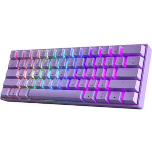 HK GAMING GK61 60% v3 | Hotswap Mechanical Gaming Keyboard | 61 Keys Multi Color RGB LED Backlit for PC/Mac Gamer | US Layout (Lavender, Cherry Mx Red)