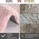 Yimobra Bathroom Rugs Non Slip Washable 36x24, Ultra Soft and Water Absorbent Bath Mats, Plush Fluffy Shower Mat Outside, Luxury Microfiber Thick Matts for Bathroom Floor/Tub, Light Pink and White