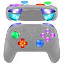 eXtremeRate Multi-Colors Luminated Thumbsticks D-pad ABXY ZR ZL L R Buttons DTFS LED Kit V2 for Nintendo Switch Pro Controller - 9 Colors Modes 6 Areas DIY Option - Controller NOT Included