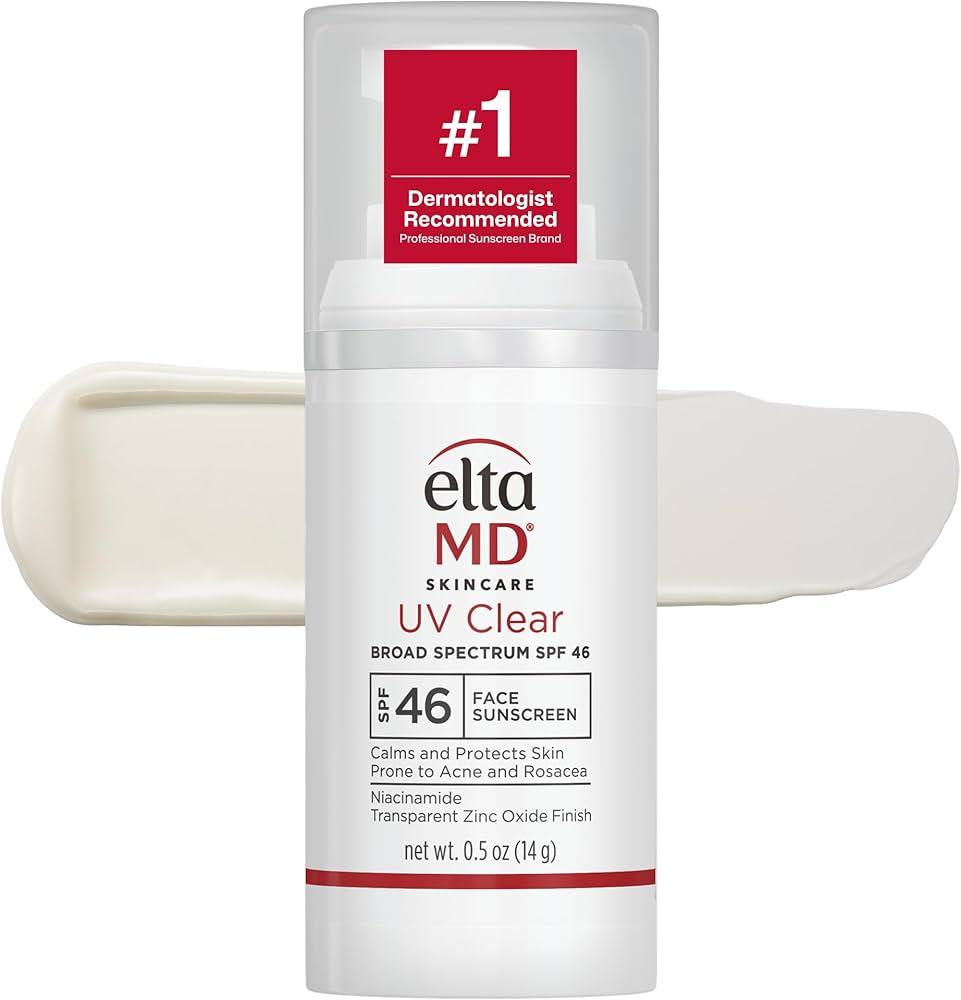 EltaMD UV Clear Face Sunscreen SPF, OilFree Sunscreen with Zinc Oxide, Dermatologist Recommended