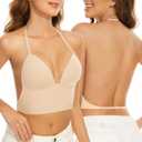CHERRYSKY Low Back Bras for Women(Nude, 36D, 2XL)