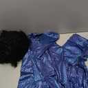 Jexine 70s Women Disco Outfit Costume Disco Party Top Pants Sunglasses Ball Necklace Earring Wig for Halloween New Year Eve (Purple, XL)