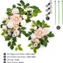 Wedding Decor (Pack of 2) Welcome Sign Flower Backdrop Garland for Ceremony Reception Wall Easel Home Decoration Entryway Faux Outdoor Board Head Table Decor (Blush)