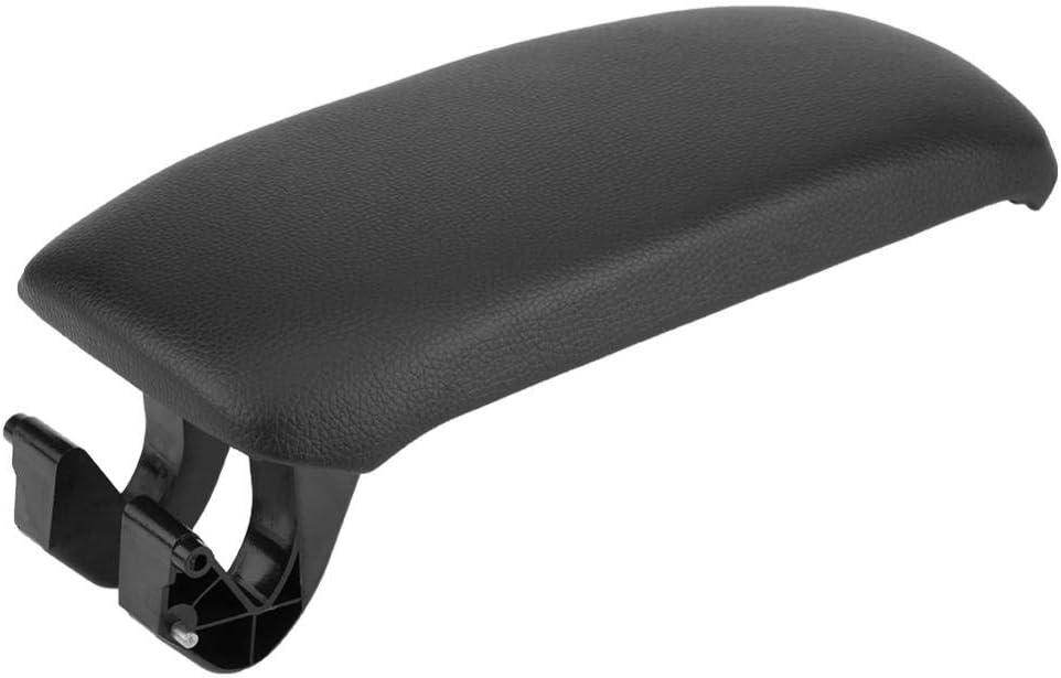 Armrest Cover Car Center Console Arm Rest Lid Black for 8P 2003-2013 Leather & Cloth Optional(Leather)