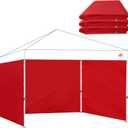 Canopy Tent Gazebo Sidewalls for 10x10 Pop Up Canopy 99% UV Protection, Waterproof, 3 Pcs Sidewalls Only,(Red)