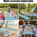 Smiry Picnic Table Cover with Bench Covers, Waterproof Elastic Fitted Tablecloth for 6 Foot Tables, Washable Polyester Tablecloths for Camping, Indoor & Outdoor (Light Blue, 30x72 Inch 3-pc Set)