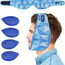 NEWGO Wisdom Teeth Ice Pack Head Wrap Jaw Ice Pack for Face Oral Surgery Pain Relief, Face Ice Wrap with 4 Hot/Cold Packs for Facial, Chin, Jaw (Blue)