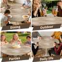 Round Fitted Tablecloth with Elastic Edge Design Tablecloths Waterproof Stain-Resistant Wipeable Picnic Table Cover Fits 61"-65" Round Tables for Camping, Outdoor, Indoor
