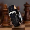 Leather Watch Bands Compatible with Apple Watch 49mm 46mm 45mm 44mm 42mm 41mm 40mm 38mm, Top Grain Genuine Leather Replacement Straps for iWatch Series 10 9 8 7 6 5 4 3 2 1 SE2/1 Ultra2/1 (Dark Blue Leather (Silver Hardware))