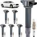 Ignition Coil Packs & Iridium Spark Plugs (Set of 6), Compatible with Dodge Charger/Avenger/Grand Caravan/Journey, Chrysler Town & Country/300, Volkswagen Routan & More, Replaces# UF502, 4606869AB
