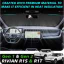 BestEvMod Windshield Sunshade Compatible with 2022-2025 2026 Rivian R1S R1T Accessories Foldable Front Window Sunshade Sun Visor Protector Blocks Glare UV Ray Sun Protection Custom Fit