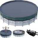 POOLHACKER 550D Heavy-Duty 21 ft Round Pool Cover for Above Ground Pools