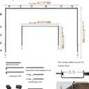 Over The Table Rod Stand with Clamps Adjustable Length Black Table Arch 28"-69" Tall 30"-98" Length Arch Hanging, for Wedding Birthday Party Halloween Christmas Party