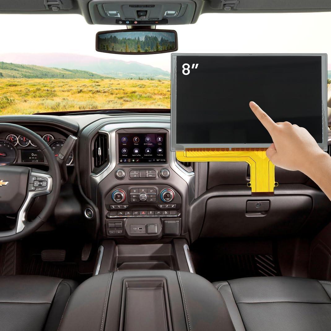 OEM 8" Touch Screen LCD Display for 2015-2020 Silverado/Suburban/Tahoe & GMC Yukon/Sierra - Replaces DJ080PA-01A (LCD Monitor is Included)