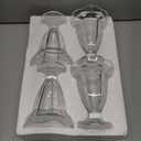 Chefcaptain Set Of 4 Extra Large 10 Oz Milkshake Glasses And Sundae Cups, Thick Clear Glass Tulip Design, Zero Lead Dishwasher Safe