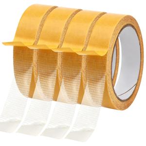 Double Sided Fabric Tape Heavy Duty 1inch x 39FT x 4 Rolls, No Sew Hem Tape for Clothes Hemming, Curtains, Carpet Fixing, Fabric, Dress, DIY Crafts, Strong Hold Removable Residue Free