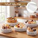 Wenqik 5 Pcs Metal White Cake Stand,16/14/12/10/8 in Round Cake Holder