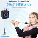 Lococo UHF Wireless Flute Microphone System: Wind Music Instruments Microphone Receiver and Transmitter, 160ft Range with Digital Screen, for Flute, Piccolo, Clarinet
