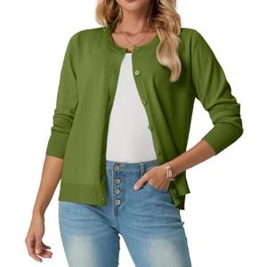 GRECERELLE Cardigan Sweaters for Women Lightweight Long Sleeve Button Up Soft Ribbed Knit Cardigans 2026 Spring Outfits XL