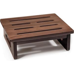 2BHOME Wooden Step Stool, 5.3" One Step Stool for Adults with Built-in Handle, Supports up to 550lbs, Durable & Non-Slip Bedside Stool for Bedroom, Kitchen, Bathroom or High Beds