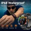 Smart Watches for Men,Military Rugged Men Smartwatch, Stainless Steel Body, IP68 Waterproof, 30-Day Long Standby, Answer/Make Call, 1.43" HD Screen, Compatible for Android iOS(2 Bands)