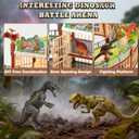 Dinosaur Park 215PCS 18 Realistic Dino Figures, Create Your Dinosaur World, STEM Building Toys for Kids, Openable Cage & Battle Dino Games, Birthday Gifts for Boys & Girls Ages 3-8