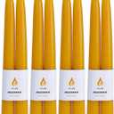8PCS Beeswax Taper Candles, 9" Handmade Natural Candles, Dripless and Smokeless, 9 Hour Burn Time (RAW)