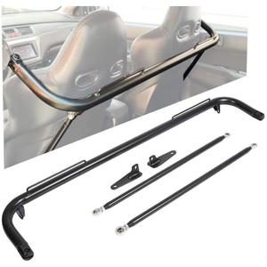 ECOTRIC 49" Universal Iron Racing Safety Seat Belt Chassis Roll Harness Bar Rod Black Compatible with Ford Honda Mitsubishi and more, Works with All 4-Point, 5-Point and 6-Point Seat Belts