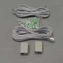 Phone Extension Cord 15 Ft 2pcs, Telephone Cable with Standard RJ11 Plug and 2 in-Line Couplers and 40 Cable Clip Holders, White