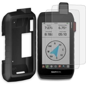 INNOSURE Silicone Case x1, Matte Tempered Glass Screen Protector 5" x2 for Garmin Montana 700 700i 710 710i 750i 760i, Anti-Drop, Anti Static, Non-Slip, Durable, Anti Glare