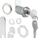 Prime-Line U 9945 Drawer and Cabinet Lock  Secure Important Files and Drawers, 1 1/8 In., Diecast Stainless Steel, Fits on 13/16 In. Max Panel Thickness (Single Pack) (Chrome)