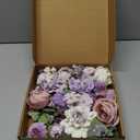 Floweroyal Artificial Flowers Combo Purple Flowers Mix Silk Flowers Dahlia Roses with Stems for DIY Wedding Bridal Bouquets, Baby Shower, Floral Arrangement, Table Centerpieces, Home Decorations.