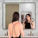 LOAAO 40X32 Bronze Bathroom Mirrors for Vanity, Rounded Rectangle Brushed Bronze Metal Frame Mirror, Anti-Rust, Tempered Glass, Hangs Horizontally or Vertically