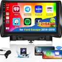Roinvou 2+64G Android CarPlay Stereo for 2014-2019 Ford Escape, Built-in Wireless CarPlay Radio with Android Auto, 9'' Touch Screen in-Dash GPS Navigation Support Mirror Link BT FM RDS AHD DSP