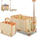 Foldable Shopping Cart,330lbs Folding Cart with Wheels, Utility Foldable Wagon,Collapsible Utility Cart for Camping, Groceries, Garden Care, Pet Stroller (28.35"15.75"18.9")