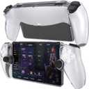 HEYSTOP Case for PlayStation 5 with Screen Protector Tempered Glass, PS5 Protective Case with Comfortable Ergonomic Grip, 6 Thumb Stick Caps (Clear)
