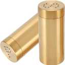 2Pcs Gold Spice Jars, Stainless Steel Spice Containers Seasoning Shaker Bottle with Shaker Lids, Sugar Salt Spice Pepper Seasoning Bottle Dispenser Spice Jars