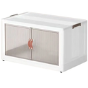 Collapsible Plastic Storage Box, Double Doors Large Storage Bins with Magnetic Latching, Stackable Room Organization with Lid and Wheels for Office School Home (3layers XXL)26"x17"x15"
