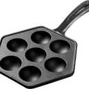 WUWEOT Nonstick Aebleskiver Pan, Cast Iron Takoyaki Griddle Stuffed Pancake Maker for Making Munk, Pancake Balls, Poffertjes, Puffs, Takoyaki, Banh Khot, Thai Kanom Krok