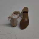 Dufannie Girls Sandals Low Heels Dress Pump Ankle Strap Open Toe Flower Girl Wedding Party for Toddler Little Big Kid (Single Rhinestone Rosegold, 12)