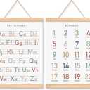 EliteSign Educational Preschool Learning Posters, Alphabet Numbers Posters for Toddlers, ABC Banner Wall Hanging Posters Decor for Classroom Playroom Nursery Kids Room, 12x17 Inch Set of 2