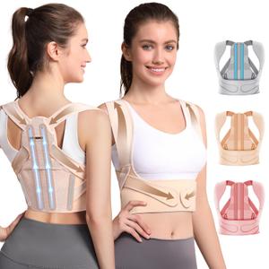 Posture Corrector for Women and Men: Improve Posture Correct Hunchback Slouching Invisible Under Clothes - Adjustable Lightweight Upper Back Brace for Neck Shoulder & Upper Back Pain Relief (M/L Under Bust 32"-45") (Beige)