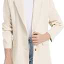 EXARUS Girls Blazer Kids Blazers Jacket Teen Suit Graduation Formal School Khaki Blazer Long Sleeve Open Front Button Formal Lapel Collar with Inner Pockets School, 10Y