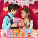 28 Pack Valentiens Day Gifts for Kids School Valentines Day Cards with Mini Plush Bear Keychain Toys, Valentines for Kids Classroom Valentines for Class Exchange Gifts Party Favors for Boys Girls