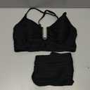 Herseas 2 Piece Bikini Set U-Wire Cutout Popular Swimsuit High Waisted Textured 2026 Summer Beach Swim Bathing Suits (Black,M )