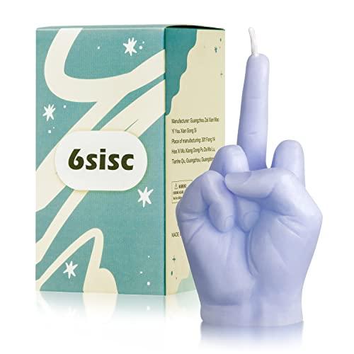 6sisc Middle Finger Scented Candle Lilac Purple Danish Pastel Room Aesthetic Decor Pine Aromatherapy Candles Natural Vegan Soy Wax Hand Gesture Fragrance Candle for Home Bedroom Supplies Birthday Gift