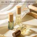Perfume Atomizer, Glass Perfume Container,Travel Bottle Refillable, Empty Portable Leakproof Fragrance Spray Bottle (Beech 5pcs 15ml/0.5oz)