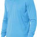 baleaf Men's Long Sleeve Golf Polo Shirt UPF 50 Quick Dry 3 Button Casual Work Outdoor Lightweight Performance Shirts (Black, M)