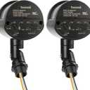 2 Pack Motion Sensor, 180-Degree Replacement Motion Detector, Adjustable Time & Detection Sensitiity Up to 60 Feet Range, 3 Working Modes Pir Motion Sensor for Security Floodlight, Black, UL Listed